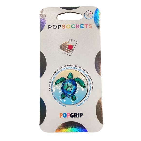 PopSockets Other - Popsockets PopGrip Turtle Ocean Blue Swappable Phone Grip Stand